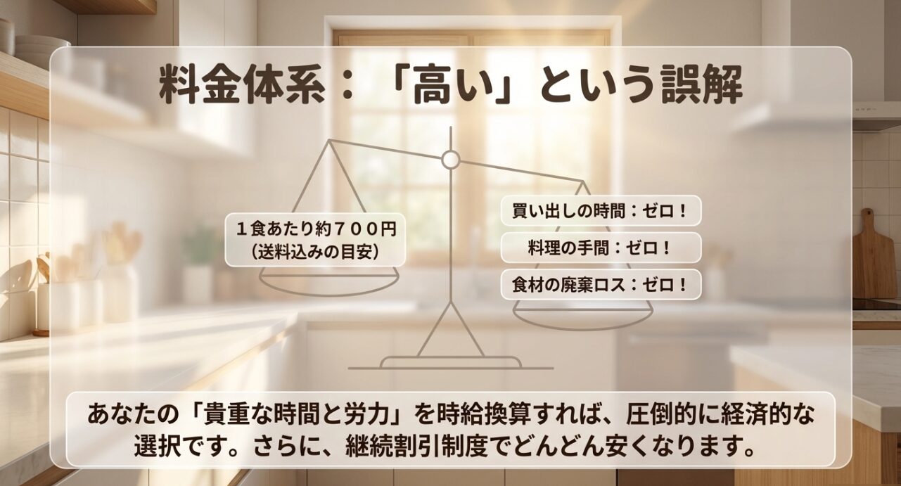 買い出しや料理の手間、食材廃棄ロスがゼロになることを考慮したナッシュの時給換算での経済的メリット