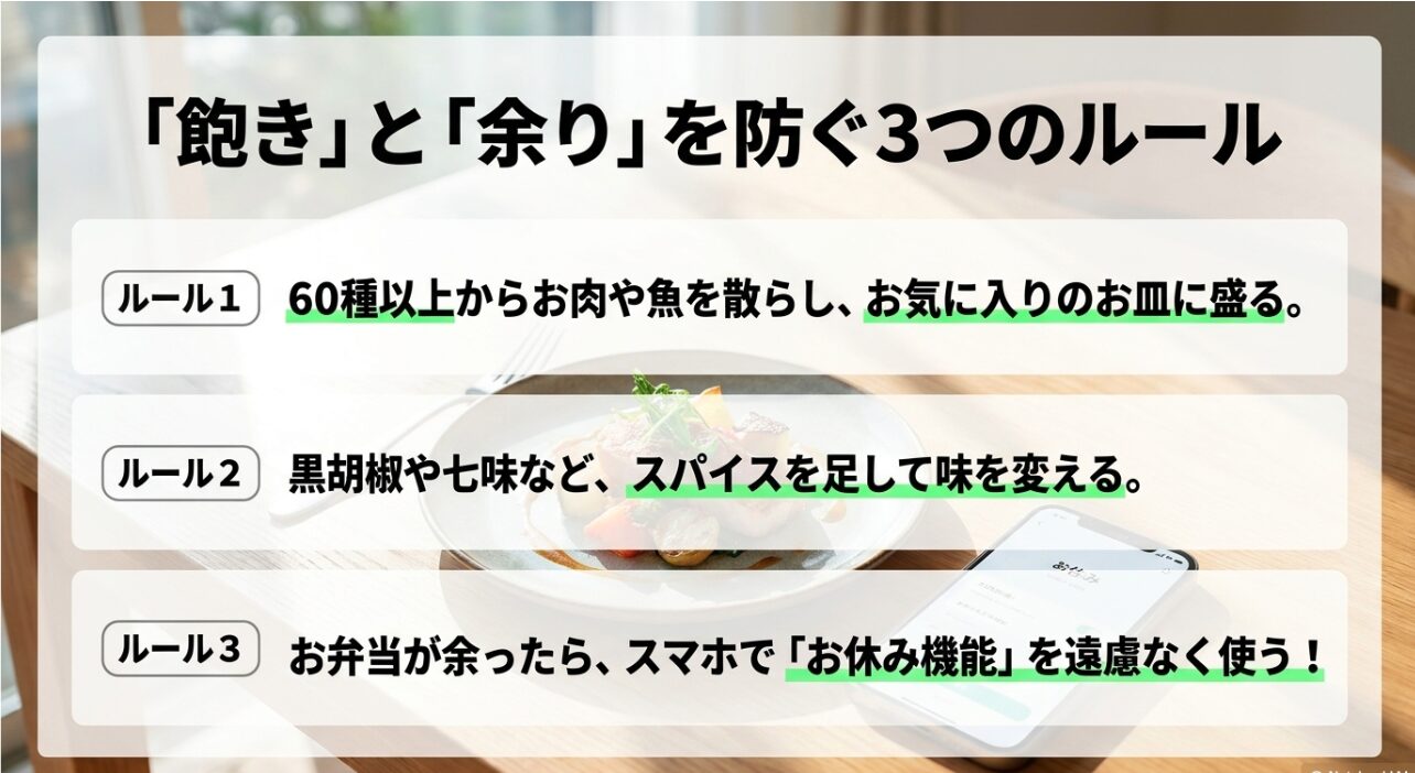 ナッシュを飽きずに続ける3つのルール。スパイスの活用やお皿への盛り付け、お休み機能の活用について。
