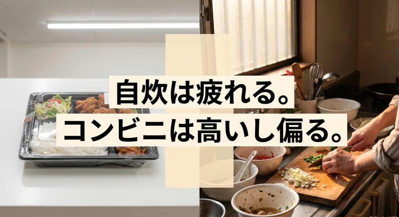 自炊は疲れるし、コンビニ弁当は高くて栄養が偏るという一人暮らしの悩み